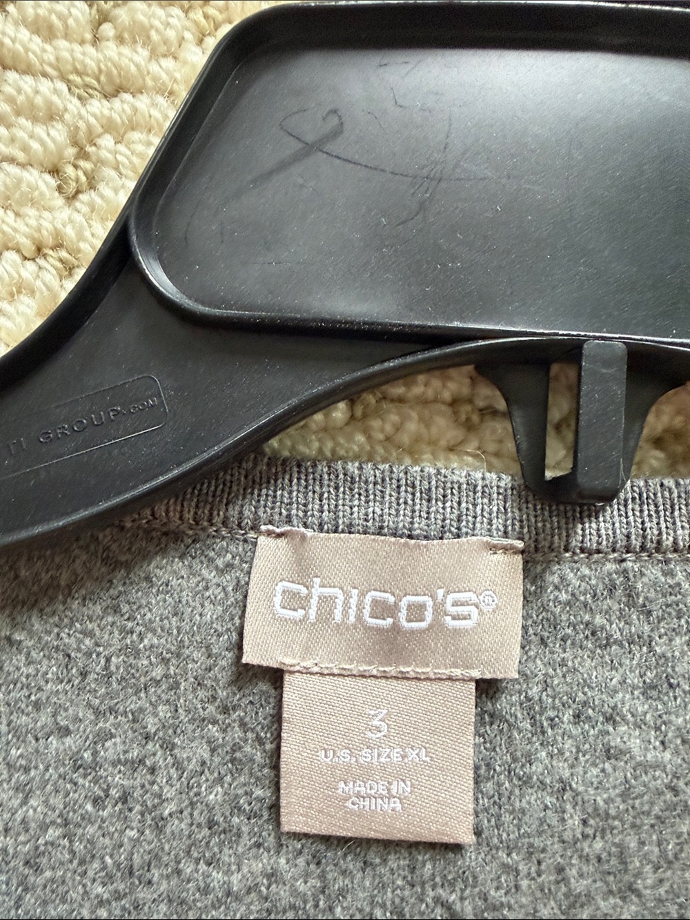 Chico's Gray Short-Sleeve Open-Front Jacket - Picture 2 of 4